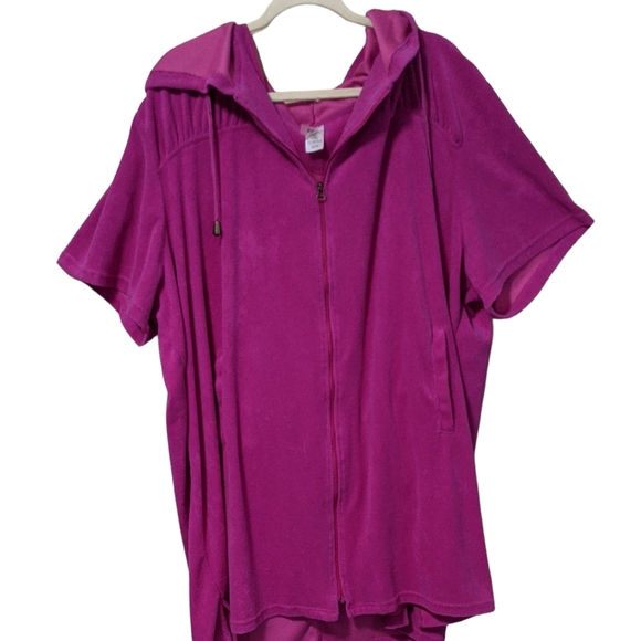 Swimsuits for all zip up hooded cover up short sleeve dress beachy 30/32 - Picture 7 of 9